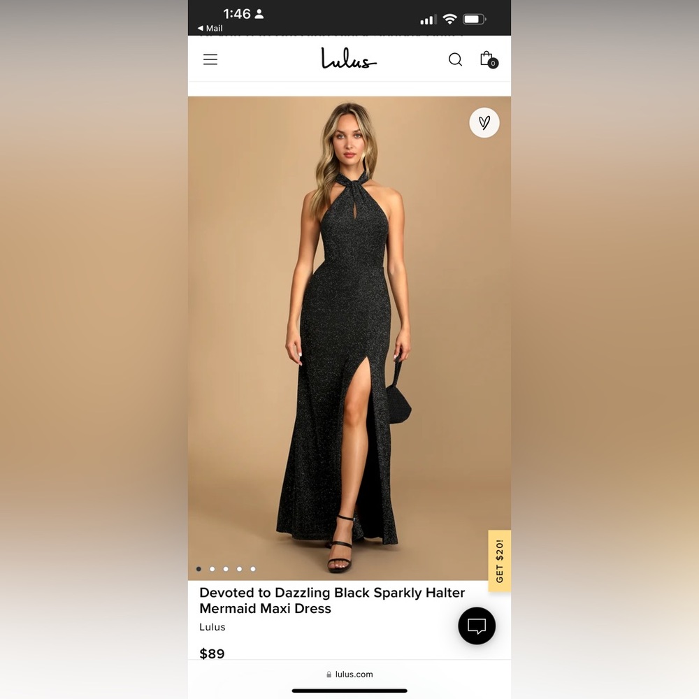 Lulus Black Sparkley Maxi Dress
